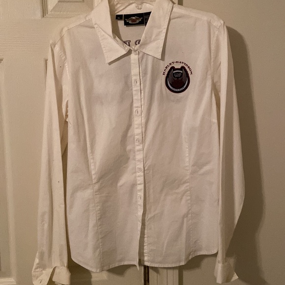 Ladies Harley Davidson white long sleeve shirt (I wear a 16) - Picture 5 of 5